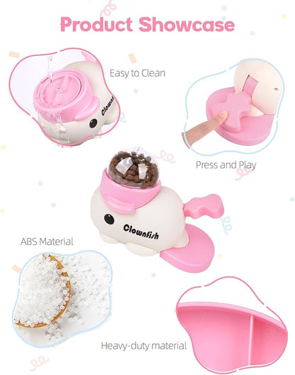 Dog Treat Dispenser Puzzle Toy, Intercative Slow Feeder Bowl for Cats and Dogs, Mental Stimulation Enrichment Toy, Indoor Pet Feeder with Silicone Mat to Keep Pets Busy, Multiple Colors (Pink)