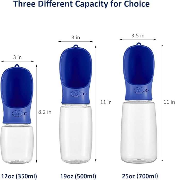 WePet Portable Dog Water Bottle with Food Container, 19 OZ + 6 OZ, Leak Proof Puppy Water Dispenser with Drinking Feeder for Pets Outdoor Walking, Hiking, Travel, Food Grade Plastic