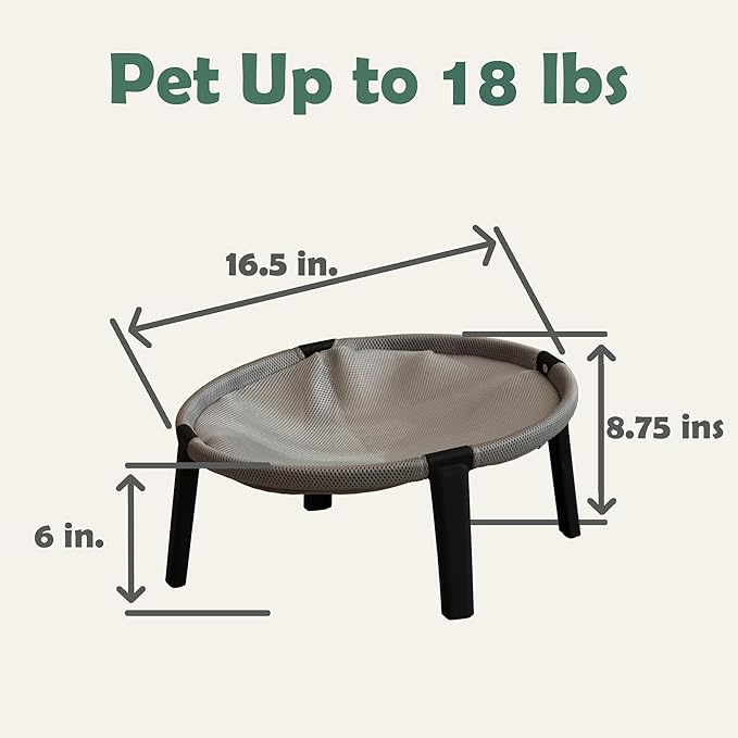 Elevated Cat Hammock Bed, Breathable Mesh Raised Cat Lounger, Removable Washable Mesh(Gray)
