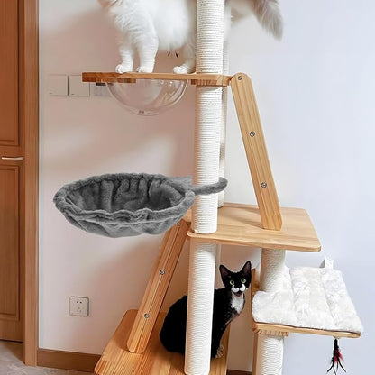 Happyyami Cat Tree Hammock Replacement Soft Deep Basket Hanging Accessory 16.9In Large Cozy Cat Bed for Indoor Tree Tower Comfort and Play