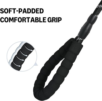 Amazon Basics Round Dog Leash, Heavy Duty, Durable Rope for Small, Medium, and Large Dogs, Lightweight Design for Walking, Training, and Outdoor Activities, Black, 4 Ft