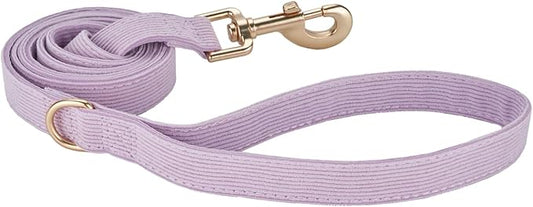 Soft Corduroy Fibric Dog Leash, 5 Feet Length Lead with Heavy Duty Rotating Hook, for Small Medium Dogs.(S,Purple)