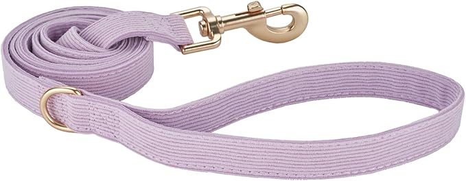 Soft Corduroy Fibric Dog Leash, 5 Feet Length Lead with Heavy Duty Rotating Hook, for Medium Large Dogs.(M,Purple)