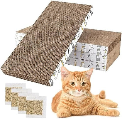 PatiencET Cat Scratching Board 4 Pack, Cardboard Cat Scratcher with Catnips by patiencET