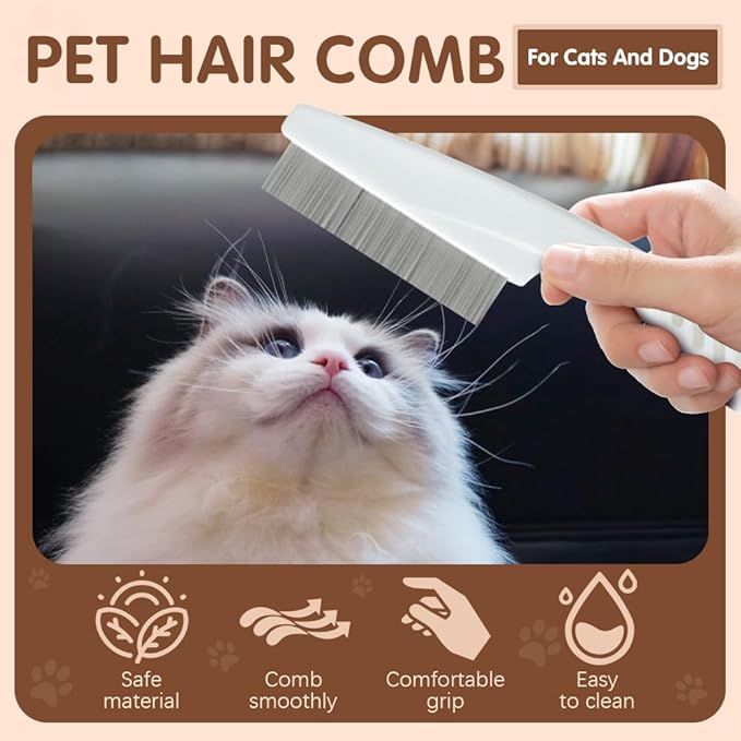 Pet Hair Comb, 2026 New Multifunctional Pets Grooming Comb for Knots Crust Floating, Stainless Grooming Massage Dual-Sided Comb for Small Dogs Puppies (Green)