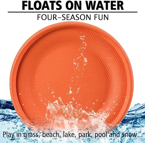 XIGOU Dog Flying Disc - Durable Rubber Flying Disc Dog Toy - 9.25" Indestructible Rubber Dog Flying Discs Flyer Dog Toys - Puncture Resistant & Bite Resistant Extremely - for Medium Large Dogs - Image 4
