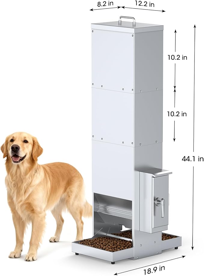 Extra Large Automatic Dog Feeder Capacity Expansion Kits for 35L Two Large Dogs Automatic Feeder Upgrade to 50L Automatic Pet Feeder