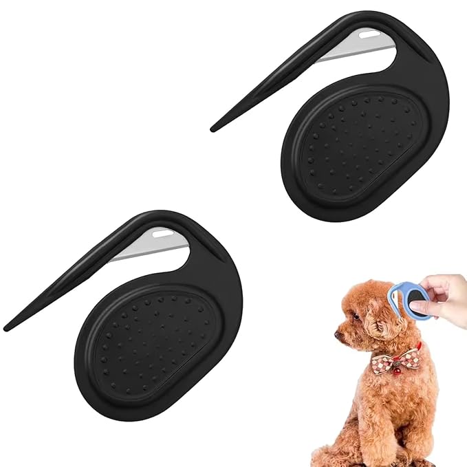 Grooming Knife for Long-Haired Pets - Remove Clumps Pet Knotting Massage Comb,3 In1 Multifunctional Dog Comb For Removing Tangled and Loose Hair (Black, Large)