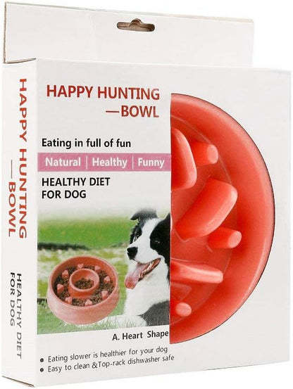 WenYing Slow Feeder Puzzle Dog Bowls, Interactive Bloat Stop Bowl, Food Water Fun Feeding, Non-Slip Anti Choke Healthy Diet, Pink