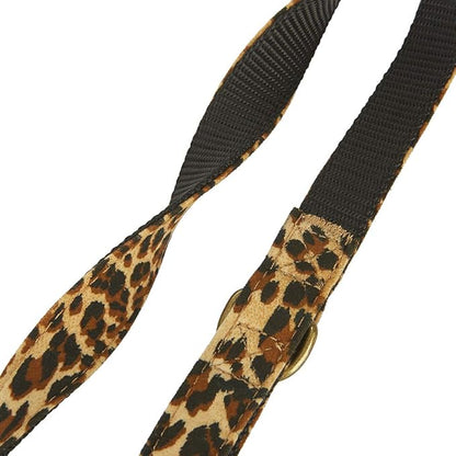 Dog Leash Leopard Pattern, 5 Feet Length, Durable Nylon with Ribbon for Medium and Large Dogs.(Medium, Leopard Leash)