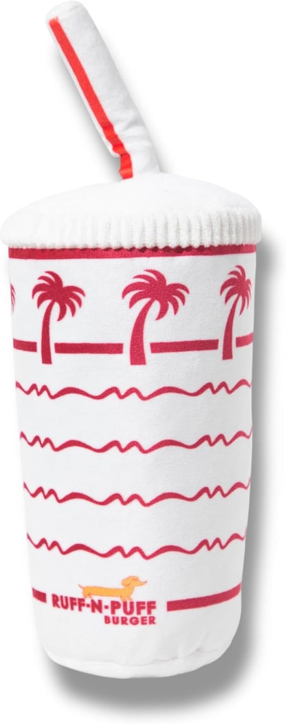 RUFF PUFF Palm Cup Dog Toy - Parody Plush Squeaky Crinkle Pet Toy - Puppy Toys Dog Birthday