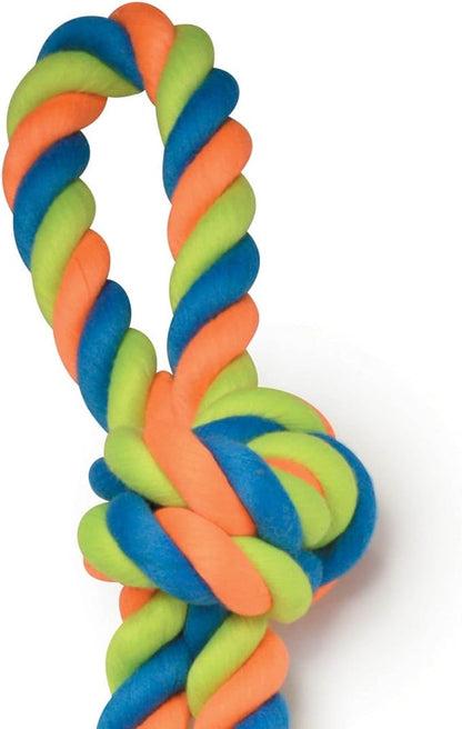 Grriggles Mighty Bright Tug Rugged Rope Dog Chew Toy, Double Tug- 22"L