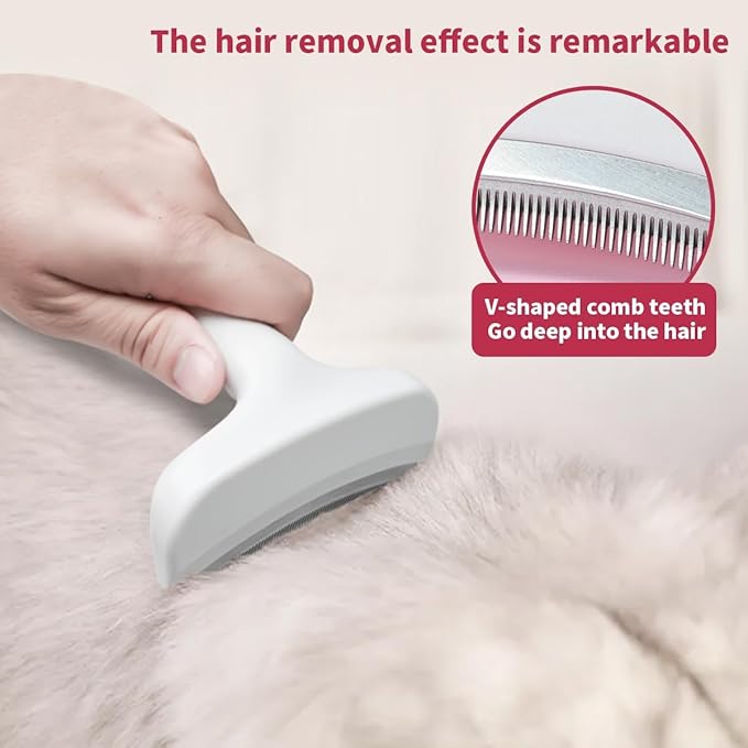 V-Tooth Deshedding Comb, Pet Hair Removal Tool, Multifunctional Hairs Removal Brush, Cat Dog Grooming Brush, Tight V-shaped Comb Teeth To Effectively Remove Pet Hair Loss (Pink, Small)