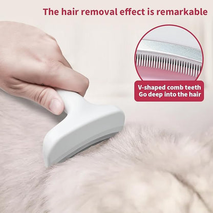 V-Tooth Deshedding Comb, Pet Hair Removal Tool, Multifunctional Hairs Removal Brush, Cat Dog Grooming Brush, Tight V-shaped Comb Teeth To Effectively Remove Pet Hair Loss (Pink, Small)