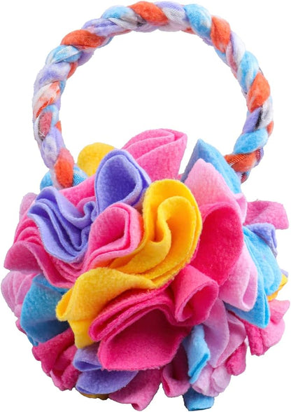 Snuffle Ball with Handle, Tug of War Rope Toys for Small Medium Dogs, Interactive Dog Toys Puppy Training Pull Toy for Exercise & Interactive Play Games (Multicolor)