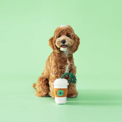 CHEWFFON Dog Puzzle Toy, Interactive Snuffle Puppy Toys, Squeaky & Crinkle Sounds for Boredom, Cute Puppy Enrichment Toy, Coffee Cup Plush Toys for All Dog Sizes