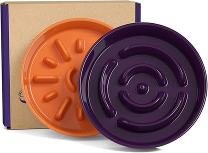 LE TAUCI Ceramic Slow Feeder Bowl, 1.5 Cups for Small Medium Breed Dogs, Puzzle Dish to Slow Down Eating for Fast Eaters