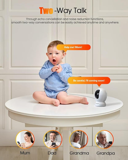 usogood 2.5K Indoor Camera for Home Security, 360°Pet Camera Indoor with Phone App,Support 5G/2.4Ghz WiFi,Dog Cameras with Speaker, Auto Motion Tracking Detection,2-Way Audio for Home/Baby/Cat Camera