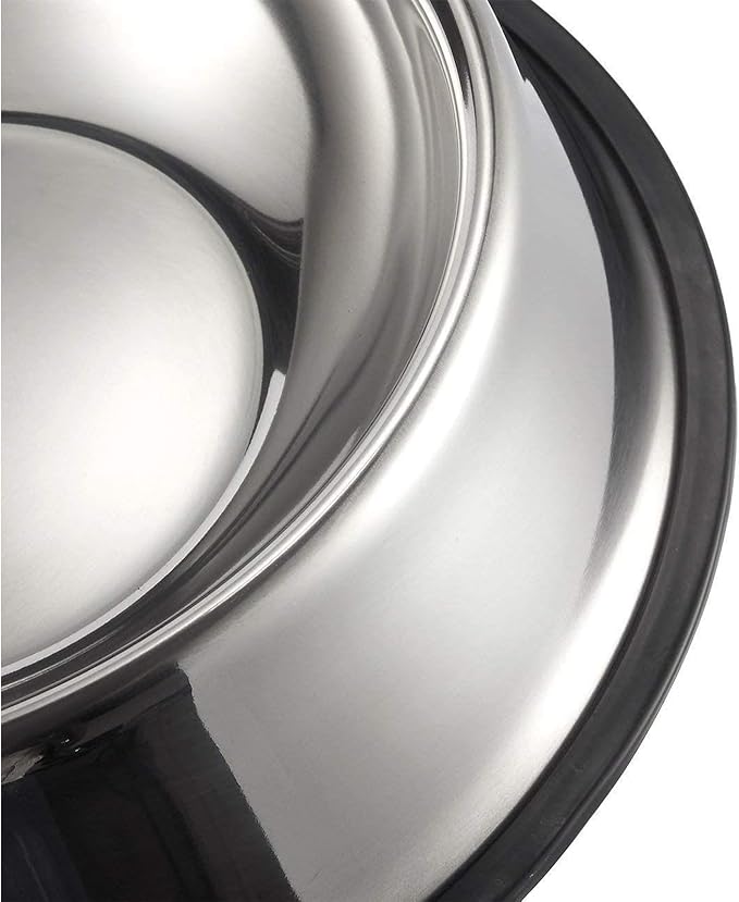 Juvale Stainless Steel Dog Bowls Set - Nonslip Dog Water Bowl Base - Dual Food & Water Pet Dishes - Dishwasher Safe Cat Dish - Pack of 2, 10 in Diameter