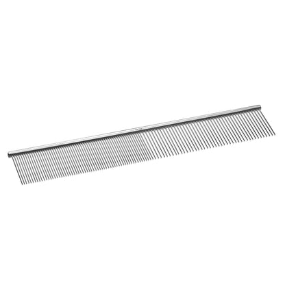 Eye Envy ProGlide Finishing Comb for Dogs. Dual-sided featherweight 8.75” dog comb with extra-long, closely spaced 32 mm rounded teeth. For a flawless, show-quality finish on delicate, fine coats.