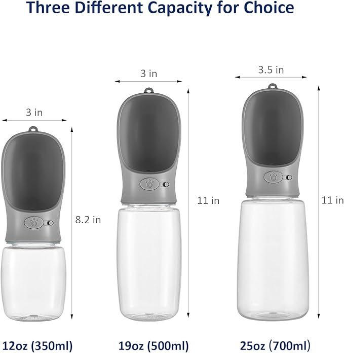 WePet Portable Dog Water Bottle with Food Container, 12 OZ + 6 OZ, Leak Proof Puppy Water Dispenser with Drinking Feeder for Pets Outdoor Walking, Hiking, Travel, Food Grade Plastic