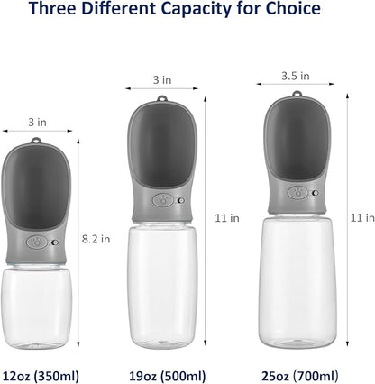 WePet Portable Dog Water Bottle with Food Container, 12 OZ + 6 OZ, Leak Proof Puppy Water Dispenser with Drinking Feeder for Pets Outdoor Walking, Hiking, Travel, Food Grade Plastic