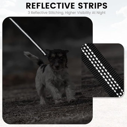 PuppyDoggy 2 Pack Dog Leash for Small to Medium Dogs 6 ft with 3 Reflective Stitching and 2 Traffic Padded Handles Dog Lead/Rope, Pet Leash for Running Walking Training (6 ft x 0.6 in - Blue 2 Pack)
