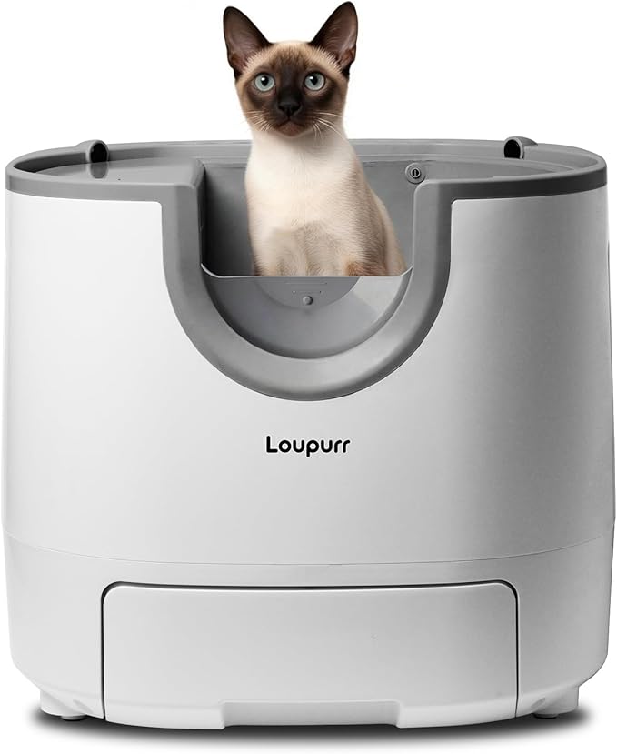 self Cleaning Litter Box Large Capacity, Automatic Cat Litter Box Open-Top Design for Multiple Cats with Integrated Safety Protection Includes Waste Bags (2026 Upgraded Model)