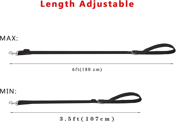 TAIAN Adjustable Nylon Dog Leash, 6 Foot Long Dog Leashes for Medium Large Dogs Pink