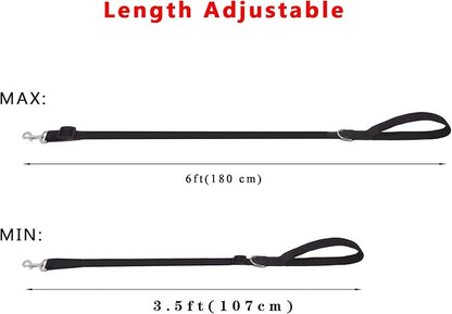 TAIAN Adjustable Nylon Dog Leash, 6 Foot Long Dog Leashes for Medium Large Dogs