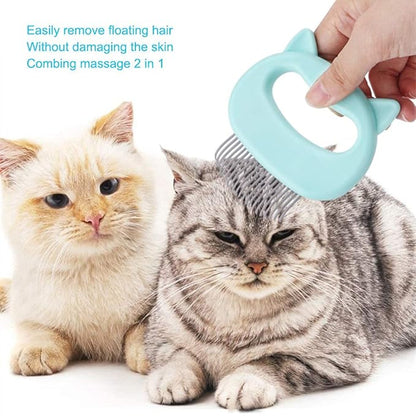 2 Pcs Cat Combs, Soft Fine Teeth Cat Hair Comb Pet Massage Comb, Short Long Hair Removal Massage Cat Shell Comb, Dog Cat Deshedding Brush Grooming Comb for Shedding Matted Fur, Knots & Tangles (blue)