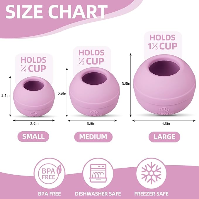Long-Lasting Interactive Dog Lick Toy, Stuffable Dog Enrichment to Keep Dogs Busy, Wobbly Treat Dispensing Freezable Chew Toys, Food-Grade Safe (Pastel Purple,L)