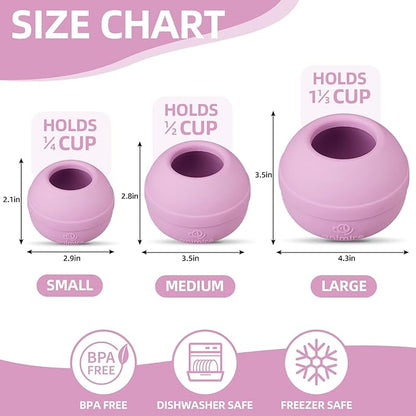 Long-Lasting Interactive Dog Lick Toy, Stuffable Dog Enrichment to Keep Dogs Busy, Wobbly Treat Dispensing Freezable Chew Toys, Food-Grade Safe (Pastel Purple,M)