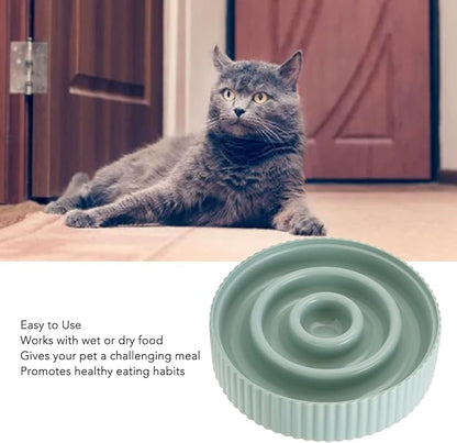 Dog Food Bowl Slow Down Eating Slow Feeder Pet Bowl Prevent Choking Interesting for Small Medium Dogs (Green)