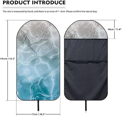 Coldinair Blue Ocean Towel Car Seat Cover for Men,Sweat Car Seat Protector after Workout,Gym,Swimming,Anti-Slip Universal Car Seat Covers for Truck,Van,SUV