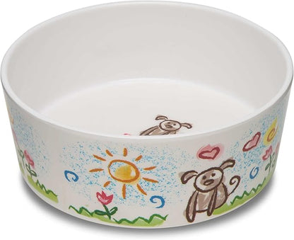 Loving Pets Dolce Moderno Ceramic Look Dog Bowl – Modern Melamine Dog Food Bowl & Dog Water Bowl – Durable, Non-Slip Pet Dish for Small & Medium Dogs – Dishwasher Safe Dog Bowl (Large, 47 oz)