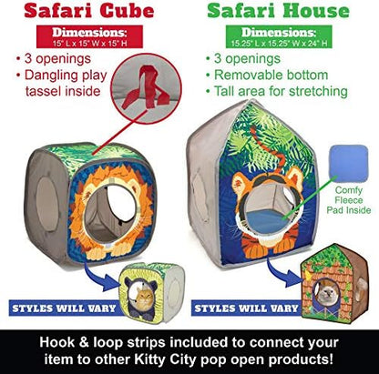 Kitty City Safari Jungle Collapsible Cat Toy Collection, Cube (Pack of 4) - Image 4