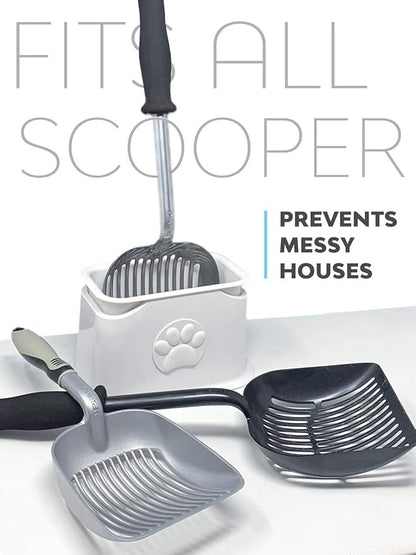 iPrimio Universal Cat Litter Scooper Holder - Durable with Heavy Scoopers Holding Stability - Kitty Litter Box Scooper Accessory - Works with Plastic & Metal Cat Scoop Holder - 4 Color Options