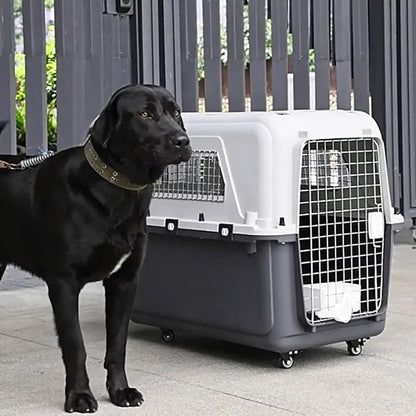 Generic Large Dog Crate Pet Box Length 33in/Width 21.6in/Height 25.2in Dogs Kennel with Handle & Metal Door Dog Carrier for Indoor Outdoor Puppies Kittens