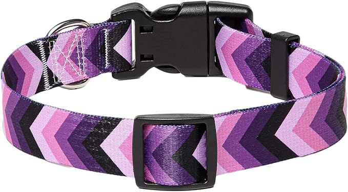 Dog Collar with Bohemia Floral Tribal Geometric Patterns - Soft Ethnic Style Collar Adjustable for Small Medium Large Dogs(Purple Arrow,M)
