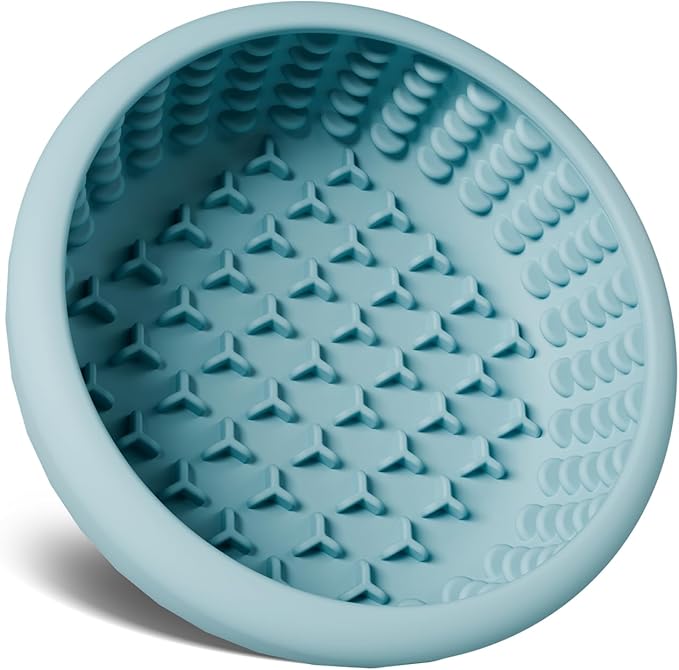 Dog Lick Bowl,Silicone Slow Feeder Bowls for Dogs and Cats - Wet Food, Suction Cups, Non-Slip Design (Blue, Large)