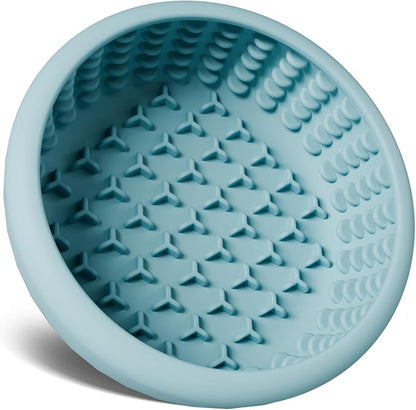 Dog Lick Bowl,Silicone Slow Feeder Bowls for Dogs and Cats - Wet Food, Suction Cups, Non-Slip Design (Blue, Large)