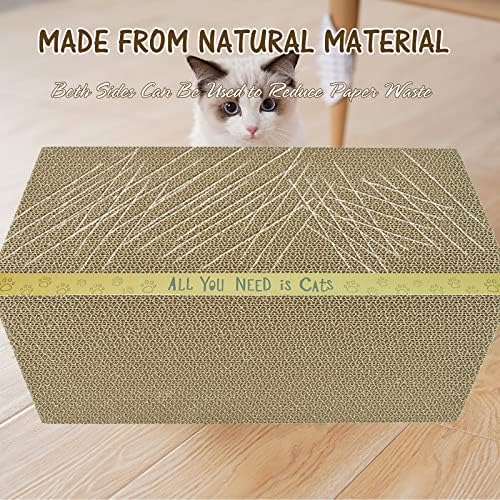 AccEncyc Cardboard Cat Scratcher Pads Cat Scratching Board for Indoor Cats 16.5x8.3x1 Inch Dual-Side Corrugated Cat Scratcher Reusable Cat Supplies - 3 Pack - Image 6