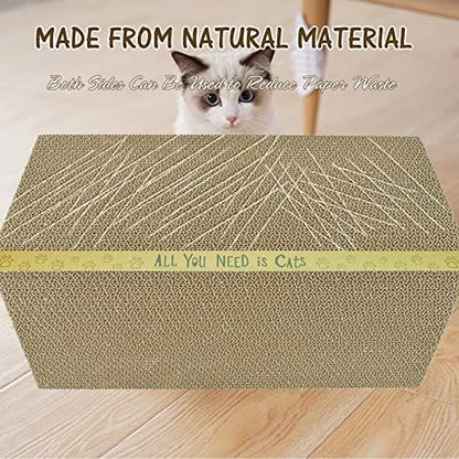 3 Pack Cardboard Cat Scratcher Pads Cat Scratching Board for Indoor Cats 16.5″Lx8.1″Wx0.8″H Dual-Side Corrugated Cats Scratching Post Reusable Supplies - Image 6