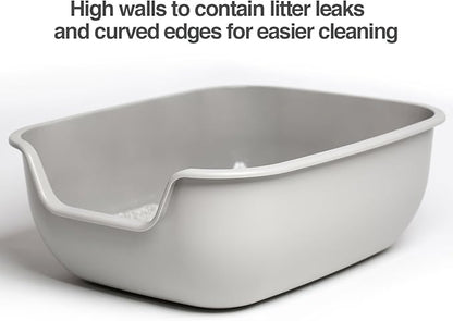 PetFusion BetterBox Non-Stick Large Litter Box, Pet Safe Coating for Easier Cleaning, Open Top Promotes Healthy Usage, Made of Stronger ABS Plastic