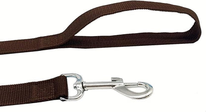 TAIAN 4FT/5FT/6FT Strong Dog Leash, Nylon Dog Leashes for Small Medium Large Dogs (5/8 in x 5 ft, Brown)