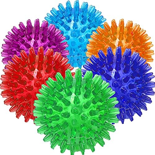 Jalousie Dog Squeaky Toys Value Set Non-Toxic Squeaky Balls Toss Fetch TPR Rubber Puppy Toys Spikey Dog Chew Toy for Small Medium Breed Pet Toys for Puppy (6 Pack Spiky Ball) by Jalousie