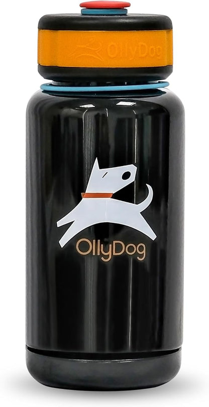 OllyDog OllyBottle, Dog Water Bottle with Detachable Bowl, No Spill Travel Bottle for Dogs, Wide Drinking Cup, BPA-Free Tritan, Easy Clean, Convenient for Walking & Hiking (600ML, Chromatic)