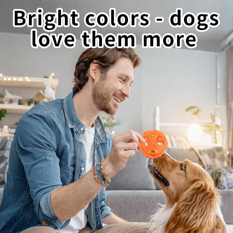 Dog Ball Toy with Bell for Small Dogs& Puppy, Small Dog Ball for Boredom Relief & Teething, TPR Chew Resistant Interactive Fetch Toy. - Image 6