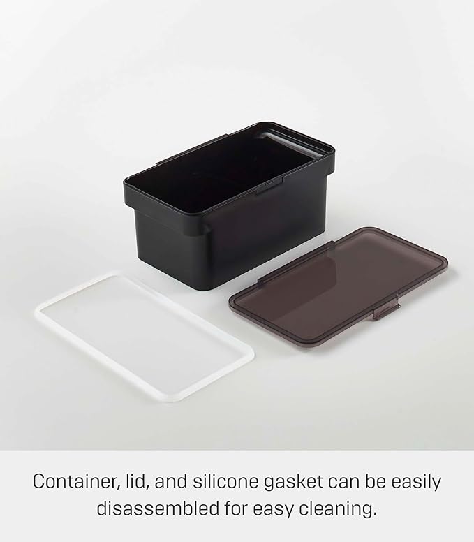 YAMAZAKI Home Tower Airtight Pet Food Storage Container - Cat And Dog Food Holder Bin With Transparent Lid And Handle - Small - Polypropylene - 0.8 Gallons, 3 Liters
